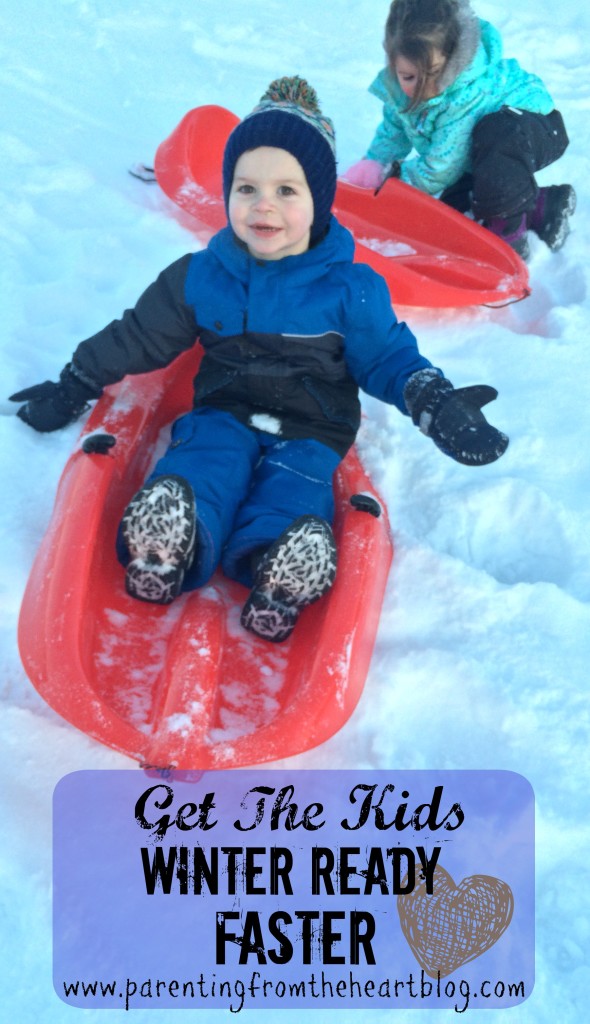 Getting ready for school and appointments with toddlers during snow season is NOT for the faint of heart. After some trail and error, and tears, here are how I get the kids winter ready faster!