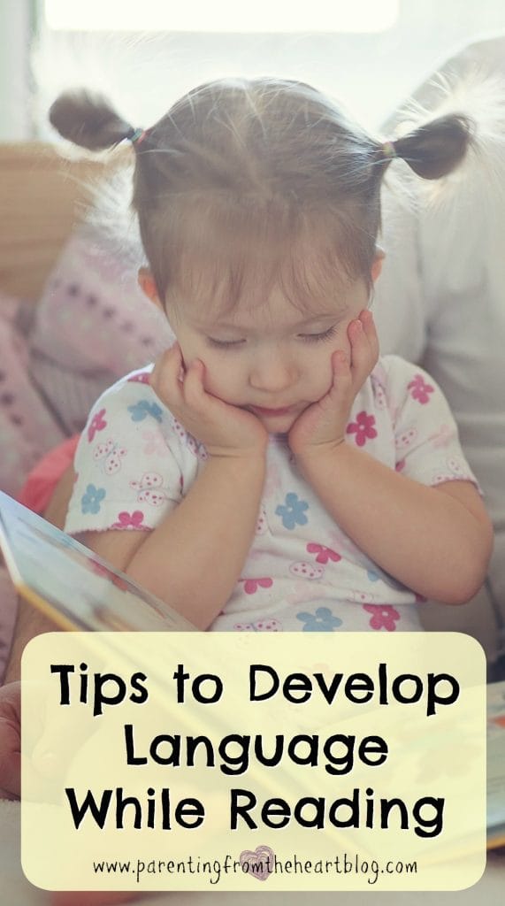 When your child is speaking or isn't speaking much it can be quite difficult. Even if your toddler is speaking well, having strategies to continue to increase language development are worthwhile. Fortunately, reading (which is so basic) is arguably the best way to promote language develop. Here are 6 valuable tips to develop language while reading. Check them out! Early literacy, emergent literacy, language development, speech development.