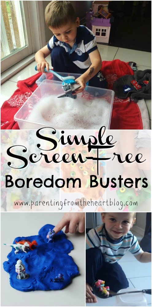 When the weather isn't great, it's so nice to have screen free boredom busters up your sleeve. These screen-free kids activities are perfect for preschoolers to keep busy, play-based learning. Rainy day activities, snow day indoor activities. 